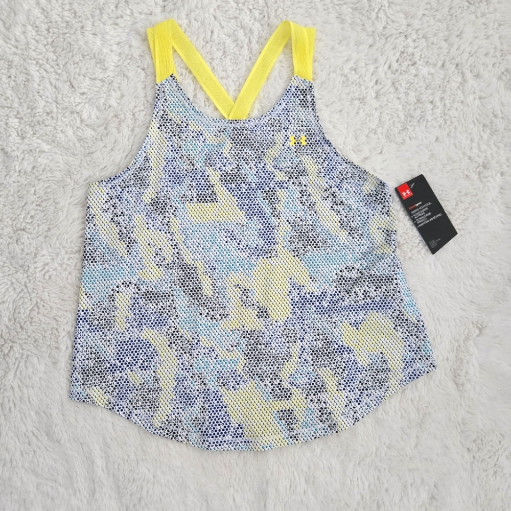 Under Armour Women's Yellow and Blue Tank Top